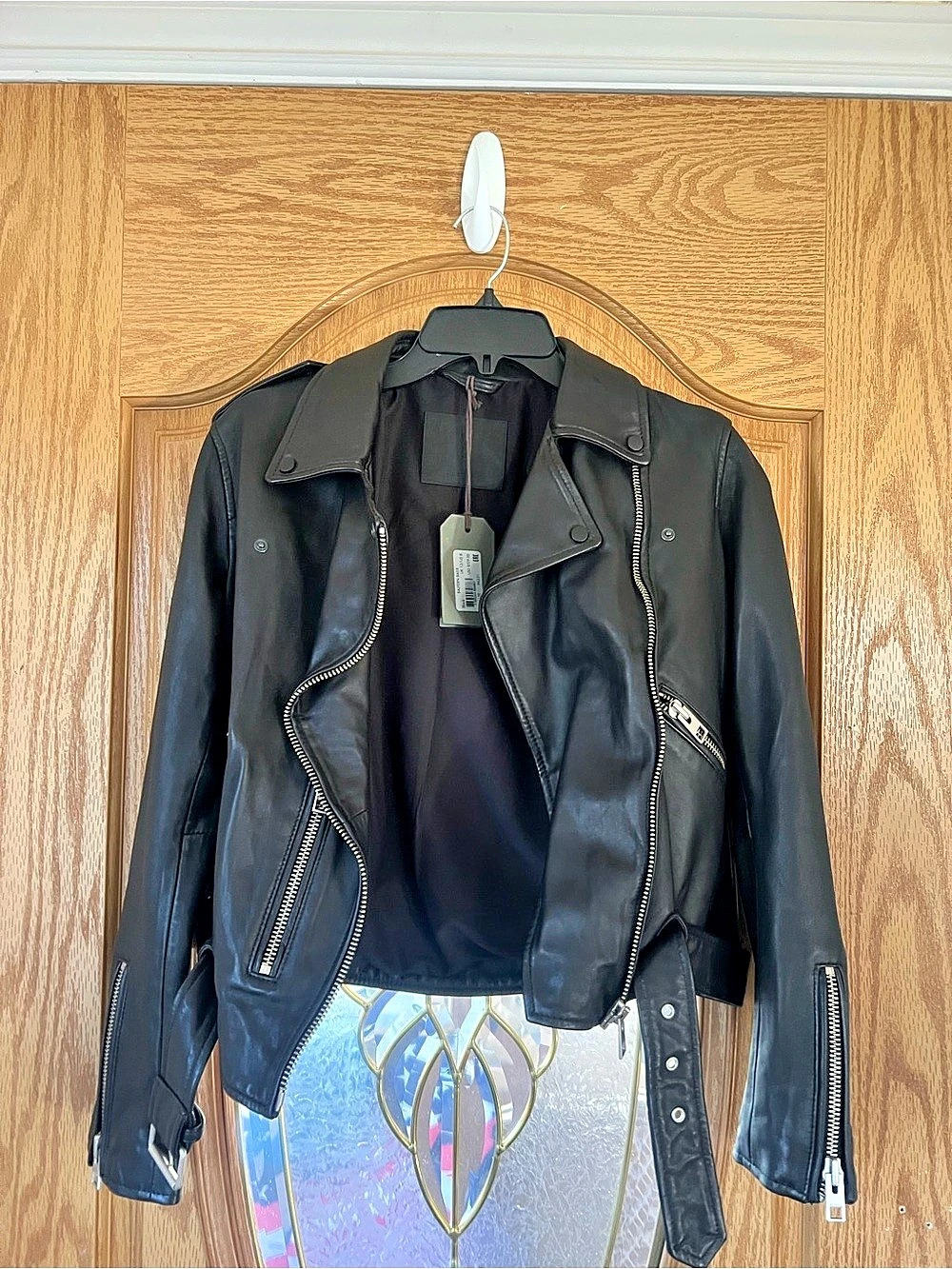 AllSaints Dalby Leather Biker Jacket Black